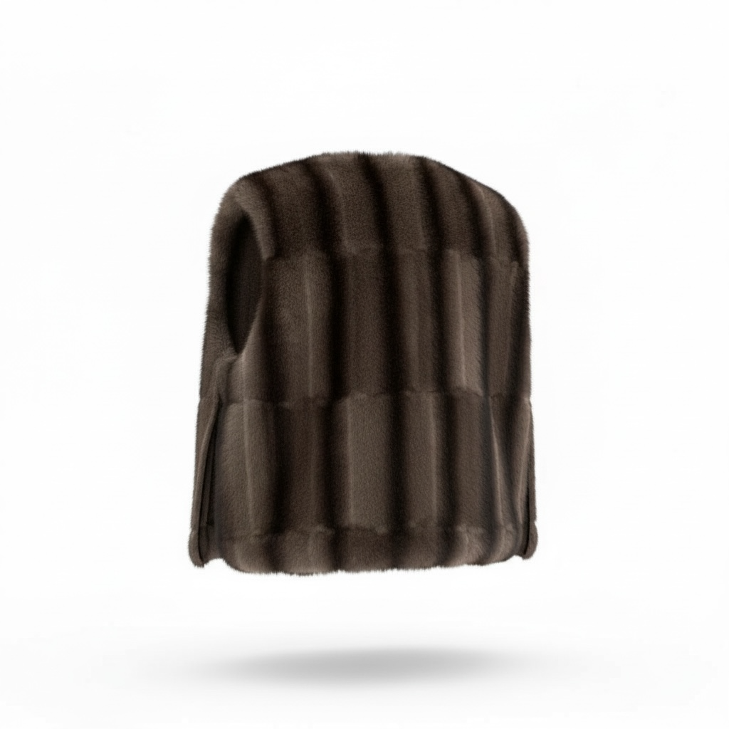 PLASTRON ECO-FOURRURE VISON GRIS/NOIR COURT đ«đ·