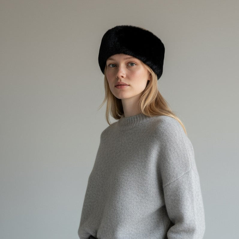 BANDEAU ECO-FOURRURE RENARD NOIR