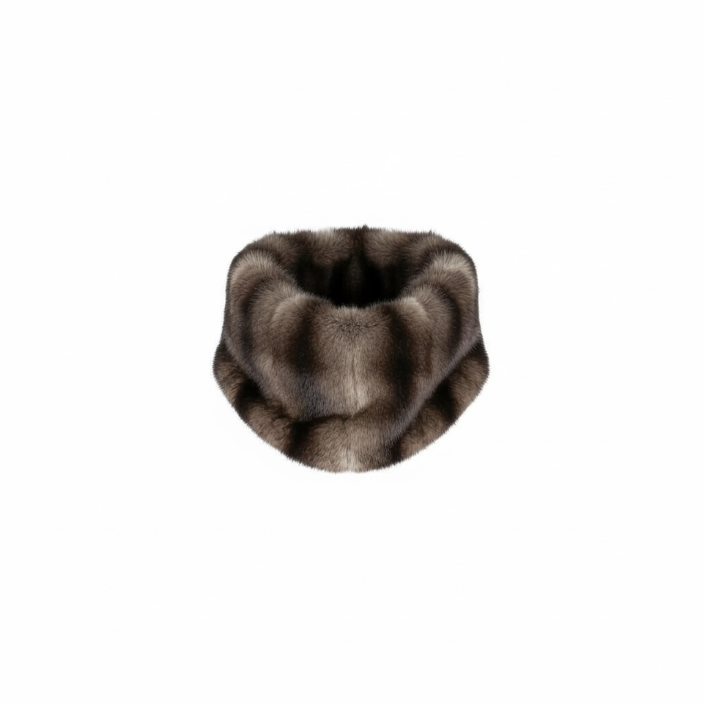 Plastron eco-fourrure vison gris 🇫🇷