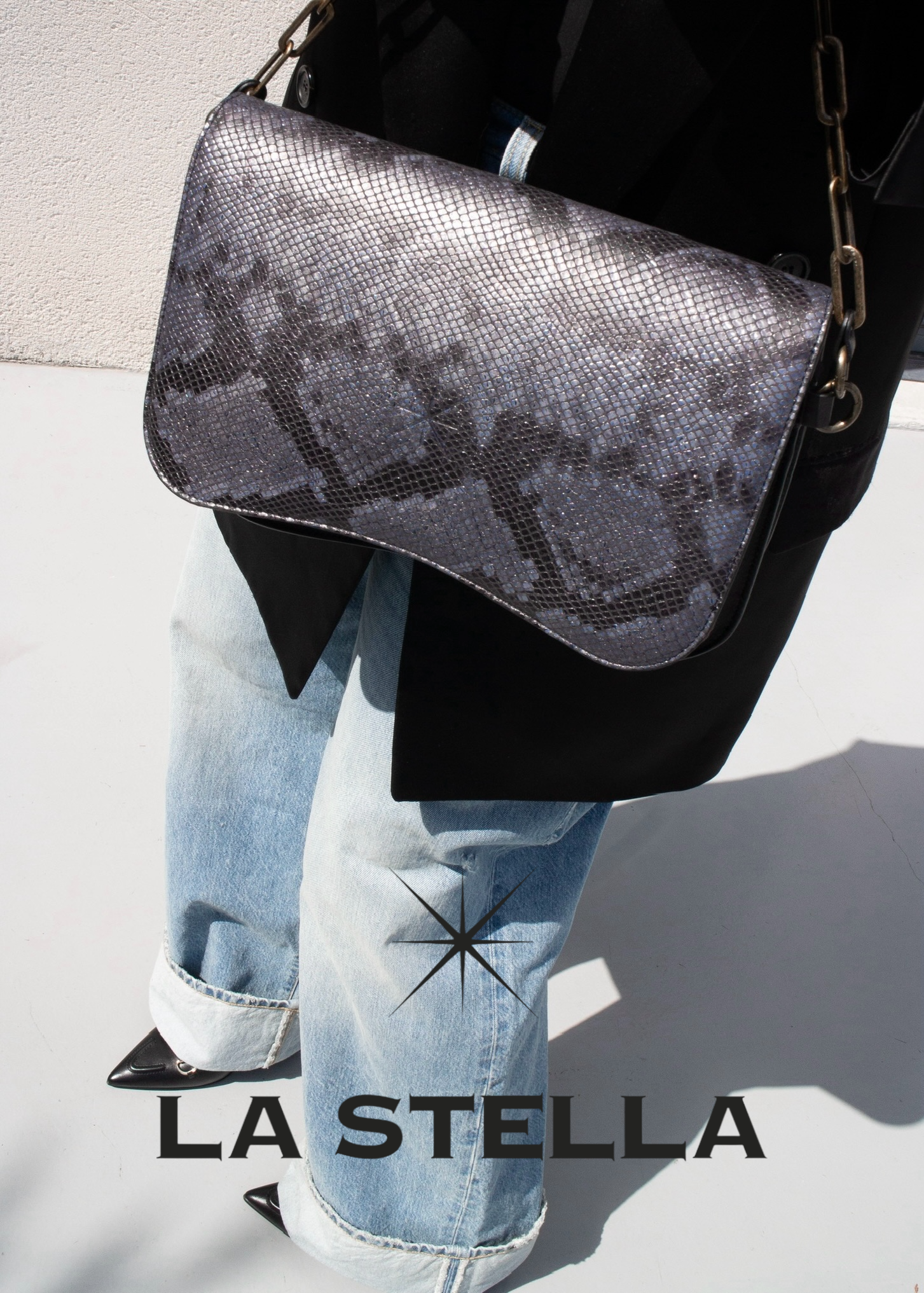 SAC BABY DOUBLE NOIR PYTH GRIS/NOIR