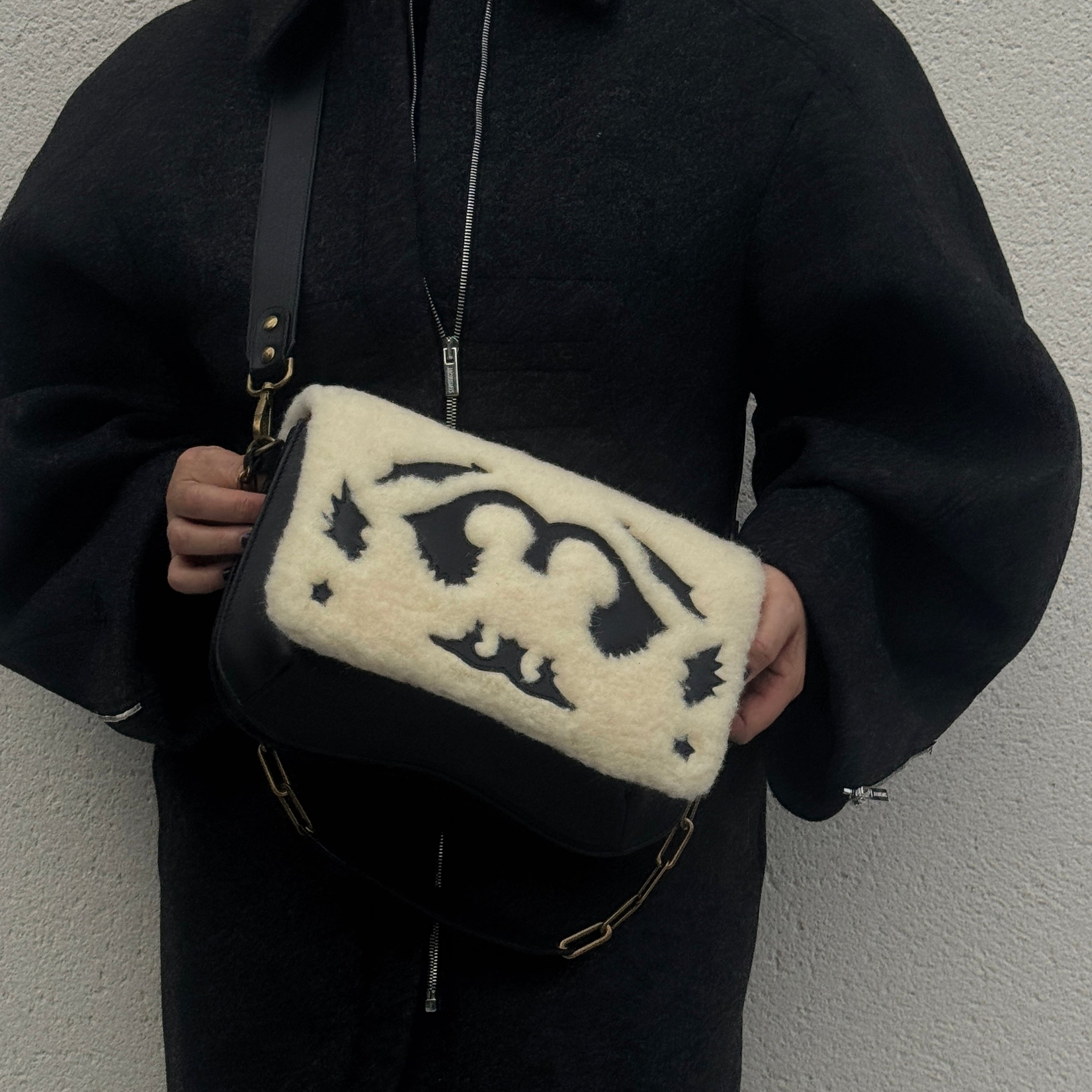 SAC BABY DOUBLE RANCHO MOUTON NOIR