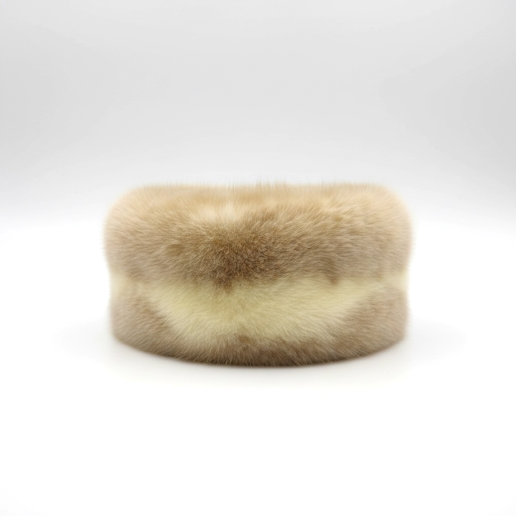 Bandeau hiver en éco-fourrure beige / Ajustement universel