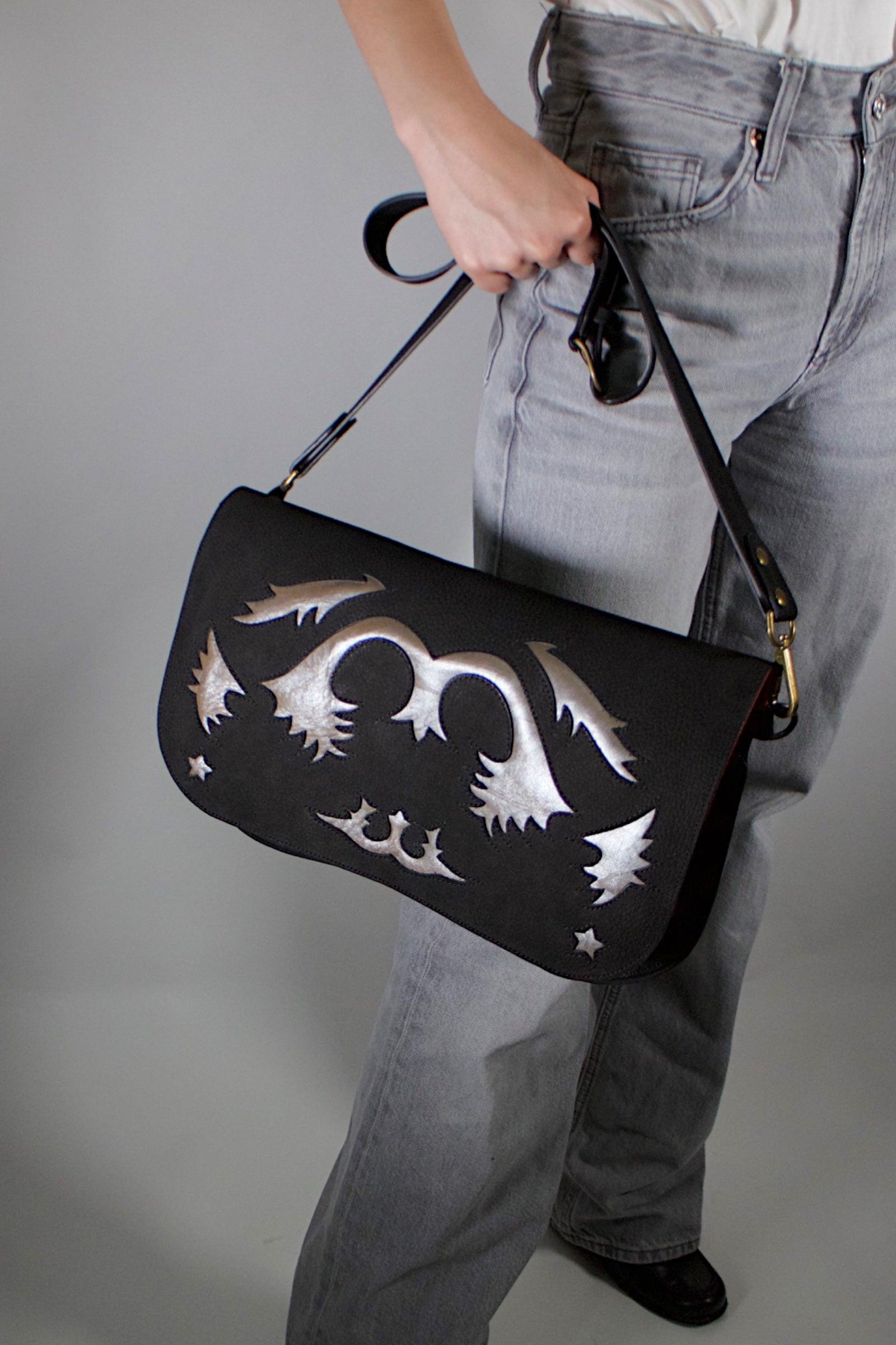 RABAT STAR RANCHO CUIR NOIR/ARGENT